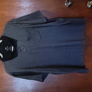 George Polo Shirt, Gray with Black Pattern, Size XL (46-48)